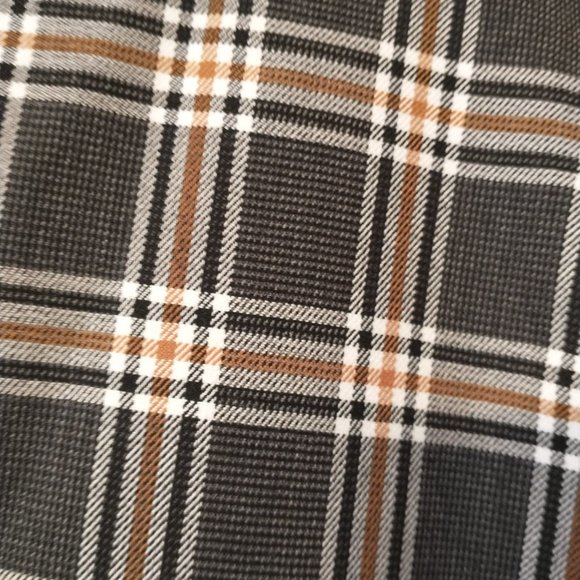 Plaid short-sleeve cropped top with white Peter Pan collar - Picture 3 of 6